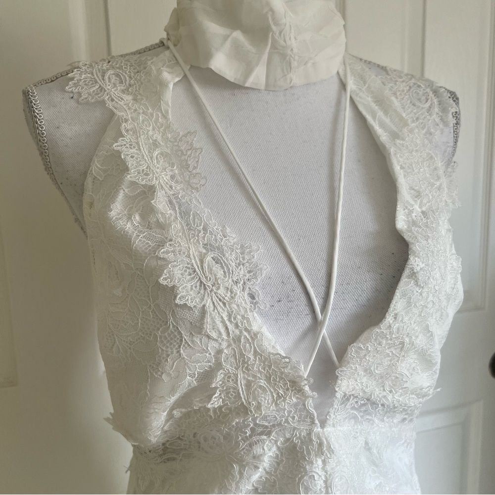 For Love & Lemons Nicola Lace Bridal Gown White Medium / Large NEW MSRP $648 - Picture 7 of 14